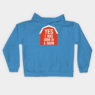 YES I Was Born In A Barn - humorous farm life slogan Kids Hoodie